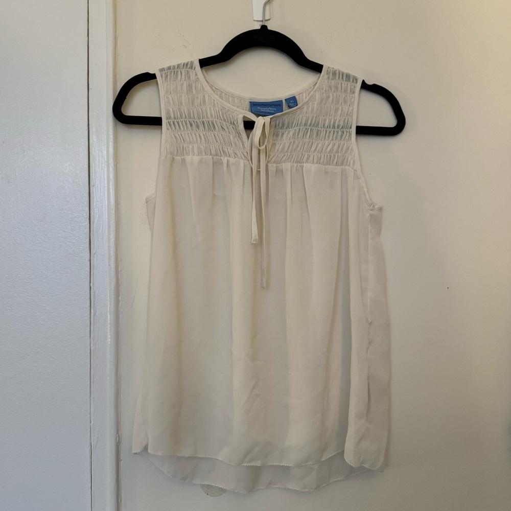 Simply Vera by Vera Wang Cream Sheer Top
